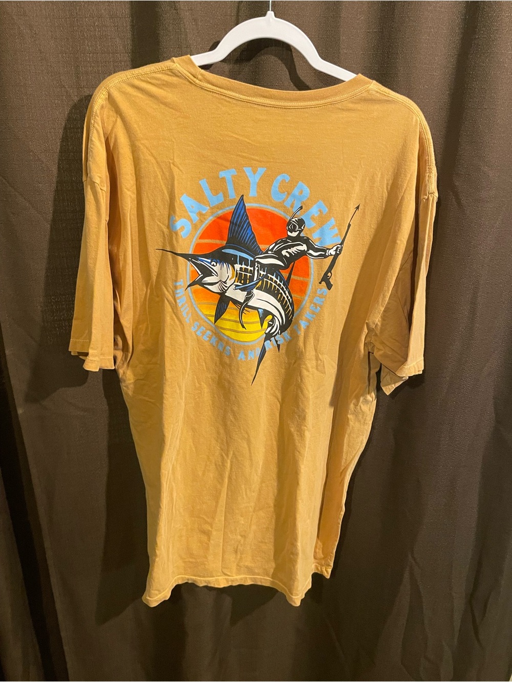 Salty crew Men's Short Sleeve Graphic Tee - Mustard Yellow